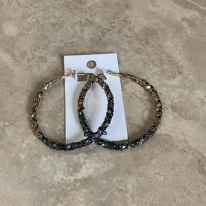 Express Oversized Mixed Metal Hoops